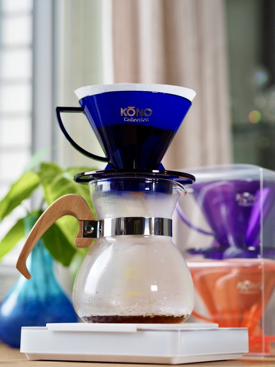 Kono Filter Coffee Dripper Clear Blue