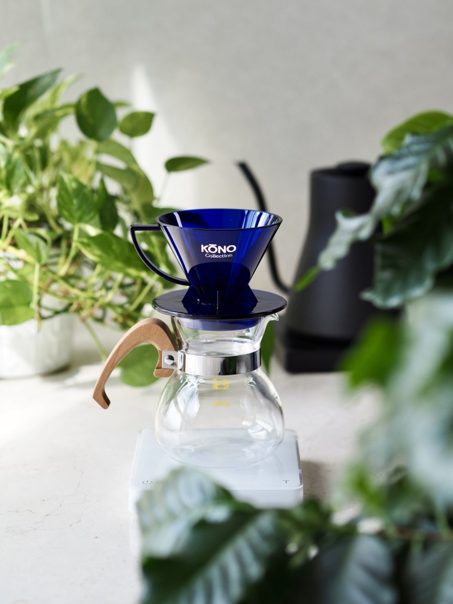 Kono Filter Coffee Dripper Clear Blue