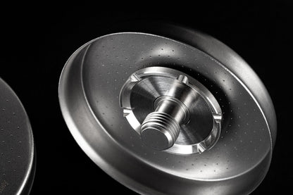 IMS Laser Brew shower screen with integrated laser-welded screw, close-up