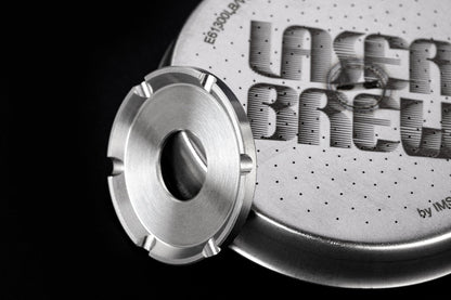 IMS Laser Brew E61 shower screen with mounting ring and laser-engraved logo