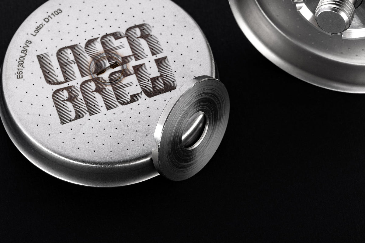IMS Laser Brew shower screens, laser-perforated face and integrated-screw version