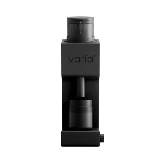 Varia VS4 single-dose coffee grinder in black, front view