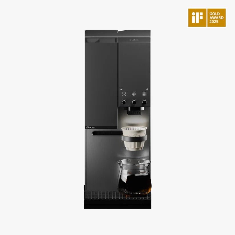 xBloom Studio pour-over coffee machine in black, front view
